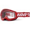 Okuliare 100% Strata 2 New Red (číre plexi)