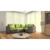 Rohová rozkladacia sedačka CANTON zeleno-svetlosivá