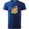 Kapybara a vtáčik - Tričko extra veľké (5-8XL) - 5XL ( Kráľovská modrá )