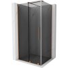 Mexen Velar, sprchový kút s posuvnými dverami 110 x 90 cm, 8mm šedé sklo, medená matná, 871-110-090-41-65
