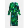ŠATY DKNY L/S V-NECK MIDI W/ H BLK HEATHER
