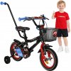 DETSKÝ BICYKEL 12 PALCOV HLINÍKOVÝ BICYKEL PRE CHLAPCA KOŠÍK A VODIACA TYČ +