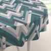 Biante Zamatový okrúhly obrus Tamara TMR-026 Zeleno-sivý designový cik-cak Ø 130 cm