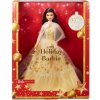 Mattel - Bábika Barbie s podpisom Holiday so zlatými šatami a dlhými hnedými vlasmi