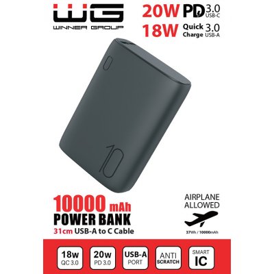 WG 10 000 mAh USB-C PD 18W + QC 3.0 9932 Black