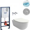 WC SET G+B1 - Závesné toaleta s WC doskou, podomietkový inštalačný modul s WC tlačidlom, Rimless, SoftClose, biela