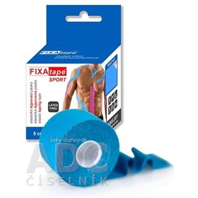 FIXAtape tejpovacia páska SPORT kinesiologická, elastická, modrá, 5cm x 5m, 1x1 ks