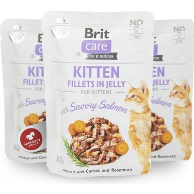 Brit Care Cat kapsička Fillets in Jelly Kitten Savory Salmon 85 g