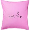 Mačka EKG - Vankúš 50x50 - 50x50 - Vrátane výplne ( Ružová )