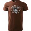 Sablio Tričko s potlačou Mačací rebel - hnedé S