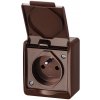 Hermes 0321-06 1-zásuvka 16A/250V IP44 nad omietku - hnedá