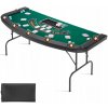 Skladací pokerový stôl pre 7 hráčov, polooválny, 183 cm, na rodinné stretnutie