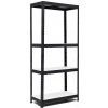 Policový regál Trestles RH 1800x800x450, nosnosť 1400 kg, 4 police bílé Farba: čierna