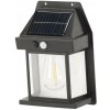 Garden Line Nástěnná solární LED lampa s pohybovým senzorem Sullivan studená bílá/černá