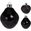 Vianočná ozdoba sklenená 60 mm, čierna - sada 3 ks