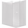 CERANO - Sprchová zástena Walk-in Onyx TL/P - 8 mm - hranatá vzpera - biela matná, mliečne sklo - 140x70x200 cm