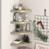 vidaXL Plávajúce rohové police 4 ks, dubové 35x35x3,8 cm, MDF 323927