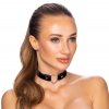 Cottelli Wide Choker with Metal Heart Black