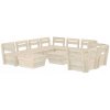 Zostava záhradného nábytku z dreva VidaXL, béžová, 10 ks