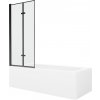 MEXEN/S - Vega obdĺžniková vaňa 150 x 70 cm s panelom + vaňová zástena 80, čierna vzor 550115070X9208027070