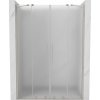Mexen Velar Duo, posuvné sprchové dvere do otvoru 160 cm, 8mm sklo námraza, brúsená oceľ, 871-160-000-32-97