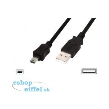 Assmann AK-300130-010-S USB 2.0, USB A M (plug)/miniUSB B (5pin) M (plug), 1m, černý