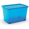 Omni Box XL plastový úložný box s vekom a kolieskami – modrý