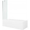 MEXEN/S - Vega obdĺžniková vaňa 150 x 70 cm s panelom + vaňová zástena 50, transparent, chróm 550115070X9505000001