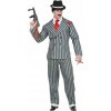Gangsterový oblek Pruhovaný šedý gangstový oblek S