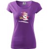Santa so zahryznutým psom - Dámske tričko Pure - 2XL ( Fialová )