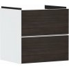 Hansgrohe Xevolos E Umývadlová skrinka 58x58x48 cm, 2 zásuvky, matná biela/tmavý dub 54175730-HG