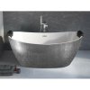 Besco AYLA Glam voľne stojaca akrylátová vaňa 170x80 cm,Strieborná,sifón click-clack Biely VANAYLA170WG2