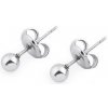 Náušnice guličky z nerezovej ocele strieborná 1pár