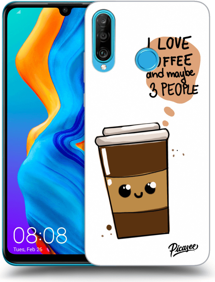 Púzdro Picasee silikónové Huawei P30 Lite - Cute coffee čiré