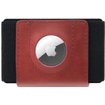 Kožená peňaženka FIXED Tiny Wallet for AirTag z pravej hovädzej kože, (červená) FIXWAT-STN2-RD