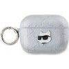 Karl Lagerfeld PU Embossed Choupette Head Puzdro pre AirPods Pro 2 Silver