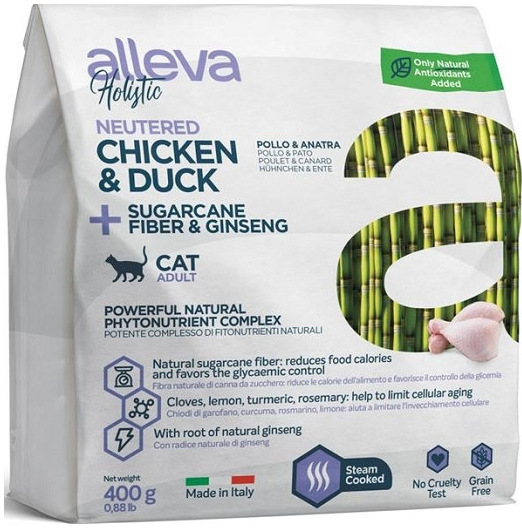 Alleva Holistic cat neutered chicken and duck 400 g