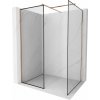 MEXEN/S - Kioto Sprchová zástena Walk-in 70 x 70, čierny vzor, meď kartáčovaná 800-070-202-65-70-070
