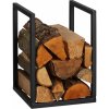 Kovový stojan na palivové drevo RD47807, čierny
