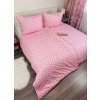 TiaHome obliečky Dots ružové 130x90 cm 65x45 cm