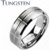 Šperky eshop - Wolfrámový prsteň - brúsený, so zárezmi G28.06 - Veľkosť: 49 mm