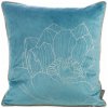 Takoy LIMITED COLLECTION Obliečka na vankúš LOTOS 8 zo zamatu s veľkým motívom kvetu lotosu a lemom po okrajoch-HF-392722 | 45 x 45 cm