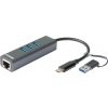 D-Link DUB-2332 USB-C/USB to Gigabit Ethernet Adapter with 3x USB3.0 Hub