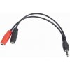 Kábel CABLEXPERT rozdvojka jack 3,5 mm (4 pólový) na 2x3, 5mm M/F, 20cm, čierny