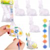 LEAN TOYS Veľkonočná sada na maľovanie so 6 farbami a štetcom - zajačiky