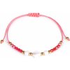 Náramok shamballa s perleťou a brúsenými korálikmi - 1 ks 5 červená