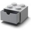 LEGO® stolové box 4 so zásuvkou 15,8 x 15,8 x 11,3 cm sivá