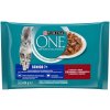 PURINA ONE Multipack SENIOR 7+ mini filetky s hovädzím a mrkvou s šťave 4x85g