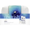 Dove Nourish Dove Deeply Nourishing sprchový gél 225 ml + Dove Essential Care telové mlieko 250 ml + Dove Original tuhý antiperspitant 40 ml + kozmetická taška