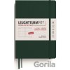 Leuchtturm 1917 Týždenný plánovač v tvrdej väzbe 2025/2026 18M EN A5 lesná zelená